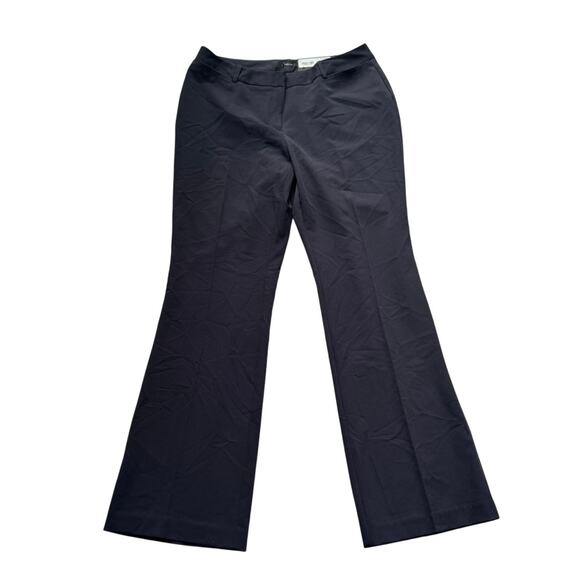 Worthington Curvy Fit Trousers New Size 12 Navy Blue High-Waisted Wide Leg - Picture 1 of 9